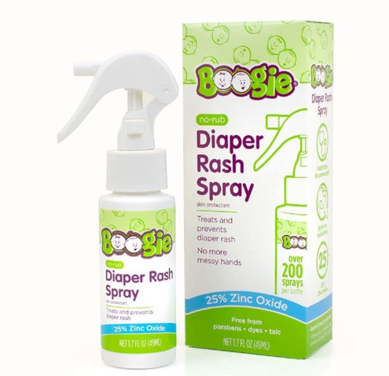 Picture of Diaper Rash Cream Spray by Boogie Bottoms, Travel Friendly No-Rub Touch Free Application for Sensitive Skin, from The Maker of Boogie Wipes, Over 200 Sprays per Bottle, 1.7 oz