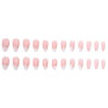 Picture of RikView French Tip Press on Nails Medium Fake Nails White Acrylic Nails Nude Almond Stick on Nails 24 PCs/Set