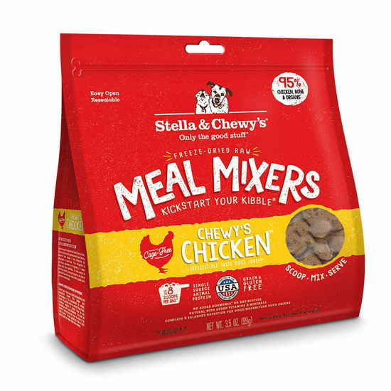 Picture of Stella & Chewy's Freeze Dried Raw Chewy’s Chicken Meal Mixers - Dog Food Topper for Small & Large Breeds - Grain Free, Protein Rich Recipe - 3.5 oz Bag