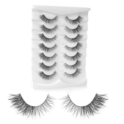 Picture of Onlyall Natural Look False Eyelashes, A18, 14MM, Gradient, Black, Faux Mink, Cruelty Free, Pair, 7.0 Count, Reusable