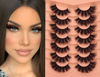 Picture of Fluffy Mink Lashes Wispy False Eyelashes 18mm Thick Volume Faux Mink Lashes 7 Pairs Curly Fake Eyelashes Multipack by TOOCHUNAG