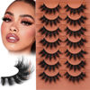 Picture of Fluffy Lashes 8D False Eyelashes 20mm Faux Mink Lashes Natural Fake Lashes Thick Volume Eyelashes 7 Pairs Cat Eye Lashes Multipack by TOOCHUNAG