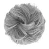 Picture of FESHFEN Messy Hair Bun Hair Pieces Elastic Wavy Curly Hair Bun Scrunchies Extensions Synthetic Chignon Hairpieces for Women Girls, Black Mix Gray Tips 1 PCS