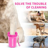 Picture of Comotech Dog Paw Cleaner, Pet Foot Washer - Quickly Clean a Muddy Paw, Soft Silicone Bristles, Suitable for Small, Medium, Large Breed Dogs, Pink (with 3 Absorbent Towel)