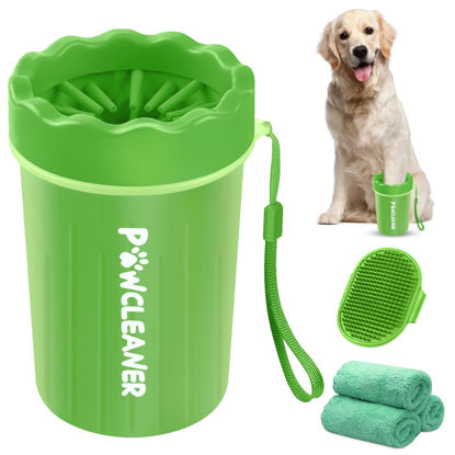 Picture of Comotech Paw Buddy Muddy Paw Washer and Foot Cleaner for Small, Medium Dogs and Cats (with 3 Absorbent Towels)