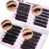 Picture of Wispy Lash Clusters Natural Individual Lashes 12-18MM Cluster Eyelash Extensions Fluffy Eyelash Clusters D Curl 4 Styles DIY Lash Extension by Pleell (50D+60D+80D+100D)