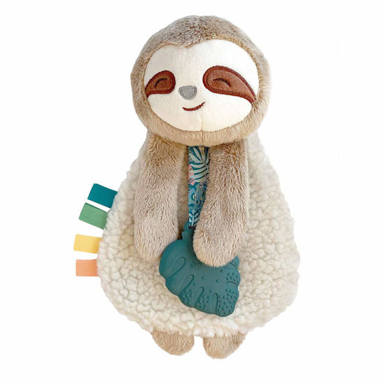 Picture of Itzy Ritzy - Itzy Lovey Including Teether - Baby Lovey with Teether, Textured Ribbons & Dangle Arms - Features Crinkle Sound, Sherpa Fabric and Minky Plush (Sloth)