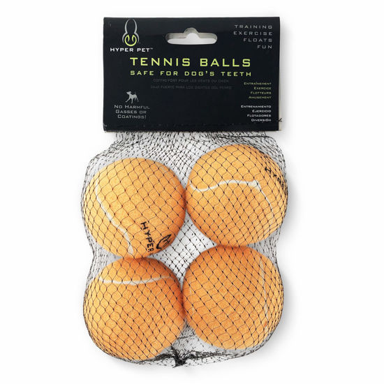 Picture of Hyper Pet Tennis Balls for Dogs (Pet Safe Ball for Exercise and Training) Interactive Dog Toys work with Hyper Pet K9 Kannon K2 Dog Ball Launcher - 4 Pack 2.5" Orange