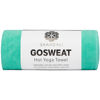 Picture of Shandali Hot Yoga GoSweat Microfiber Hand Towel in Super Absorbent Premium Teal Suede for Bikram, Pilates, Gym, and Outdoor Sports. 16 x 26.5 inches.