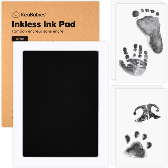 Picture of 1-Pack Inkless Hand and Footprint Kit - Ink Pad for Baby Hand and Footprints - Dog Paw Print Kit,Dog Nose Print Kit - Baby Footprint Kit, Clean Touch Baby Foot Printing Kit, Handprint Kit (Jumbo)