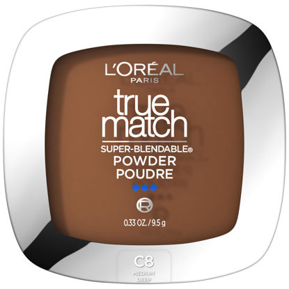 Picture of L'Oreal Paris True Match Super Blendable Oil Free Foundation Powder, C8 Medium Deep, 0.33 oz, Packaging May Vary