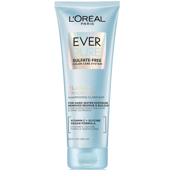 Picture of L'Oreal Paris Clarify Sulfate Free Shampoo with Antioxidants, Clarifying Shampoo for Hard Water Exposure and Styling Build-up, EverPure, 6.8 Fl Oz