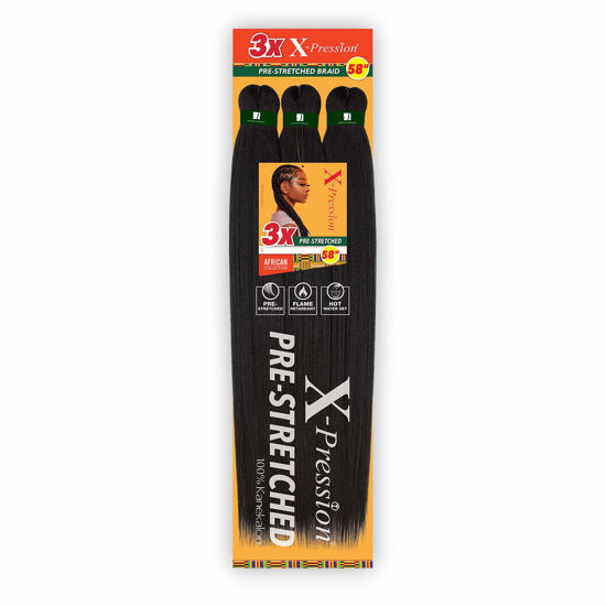 Picture of Sensationnel Xpression prestretched braiding hair - 3x xpression 58-inch kanekalon flame retardant smooth yaki braid - 3x x-pression 58 inch (1 pack, 30 LIGHTAUBURN)