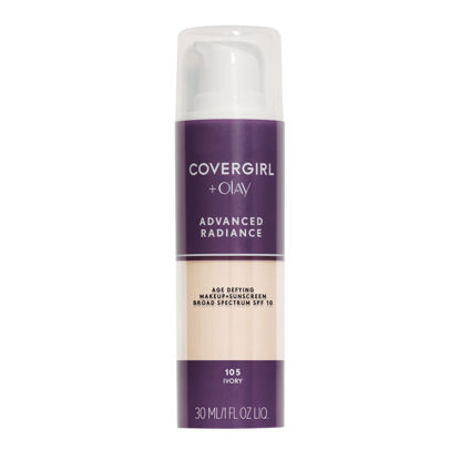 Picture of COVERGIRL Advanced Radiance Age Defying Foundation, Liquid Foundation, 1.0 Fl Oz, Anti-Aging Foundation, Foundation for Wrinkles, Cruelty-Free Foundation, Age-Defying Formula, Buildable Coverage