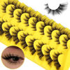 Picture of ALICROWN Lashes Cat Eye False Eyelashes Wispy Strip Fake Eyelashes Fox Eye Lashes Mink Fluffy Eyelashes with Clear Band 9 Pairs Long False Lashes