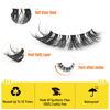 Picture of Cat Eye Lashes Natural Look False Eyelashes Fluffy Wispy Fake Eyelashes C Curl Strip 3D Lashes Cat Eye Fox Eyelash Mink Lashes with Clear Band 9 Pairs ALICROWN