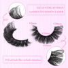 Picture of False Eyelashes Fluffy Russian Strip Lashes D Curl Fake Eyelashes Extension Wispy Cat Eye Lashes Handmade Soft Reusable 14 Pairs Lashes Pack