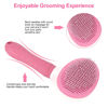 Picture of Depets Self Cleaning Slicker Brush, Dog Cat Bunny Pet Grooming Shedding Brush - Easy to Remove Loose Undercoat, Pet Massaging Tool Suitable for Pets with Long or Short Hair Pink