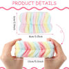 Picture of 4 Pairs Wrist Spa Washband Microfiber Washing Face Wrist Wash Towel Band Wristband Scrunchies Absorbent Wrist Sweatband for Women Prevent Liquid from Spilling (Rainbow Colors, Striped Style)