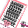 Picture of Cluster Lashes 72 Pcs Lash Clusters DIY Eyelash Extension Individual Lashes D-12mm Thin Band Easy to Apply at home Lashes (First Glance, D-12mm)