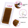 Picture of Volume Eyelash Extensions Easy Fan Lashes 0.07 C Curl Eyelash Volume Extensions Faux Mink Self Blooming Colored Lash Extensions (Blond 0.07-C, 8-14mm)