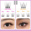 Picture of Clear Band Natural Lash Clusters Wispy Individual Eyelashes DIY Lash Extensions Natural Look Cluster Lashes D Curl Eyelash Extension,Geeneiya Wispy Eyelash Clusters (0.05D,9-11MM,Clear and Black Band)