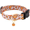 Picture of Faygarsle Orange Dog Collar with Pumpkin Leaf Patterns Cute Puppy Collar for Fall Autumn Seasons Dog Collar for Small Medium Large Dogs Stylish Dog Necklace for Male Female Boy Girl Dogs S