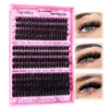 Picture of Yawamica Fluffy Eyelash Clusters Wispy Lash Extension 60D+80D+90D Thick Volume Individual Lashes 12-18mm Cluster Lashes D Curl Cluster Eyelash Extensions 240pcs DIY Lash by Self