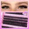 Picture of Yawamica Fluffy Eyelash Clusters Wispy Lash Extension 60D+80D+90D Thick Volume Individual Lashes 12-18mm Cluster Lashes D Curl Cluster Eyelash Extensions 240pcs DIY Lash by Self