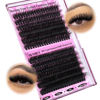 Picture of Yawamica Wispy Individual Lashes Clusters Fluffy Eyelash Extension 150D+200D Thick Volume Eyelash Clusters 14-20mm D Curl Clusters Lashes 240pcs DIY Lash Extension for Beginners