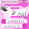 Picture of Lash Clusters Eyelash Extensions 320pcs Individual Lashes 9-16mm Mix 30D 40D Eyelash Clusters D Curl DIY Lash Extension at Home for Beginners by Yawamica