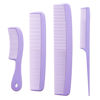 Picture of Mars Wellness 4 Piece Professional Comb Set Lavender - USA MADE - Fine Pro Tail Combs, Dresser Hair Comb Styling Comb - Premium Grade for Men and Women - Parting Teasing and Styling - Lavender