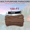 Picture of VVAAGG 550 Paracord 100FT, Heavy-Duty Strong Rope, 4mm Parachute Cord, Outdoor Camping Gear Tent Rope Tan