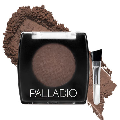 Picture of Palladio Brow Powder for Eyebrows, Soft and Natural Eyebrow Powder with Jojoba Oil & Shea Butter, Helps Enhance & Define Brows, Compact Size for Purse or Travel, Includes Applicator Brush, Dark Brown