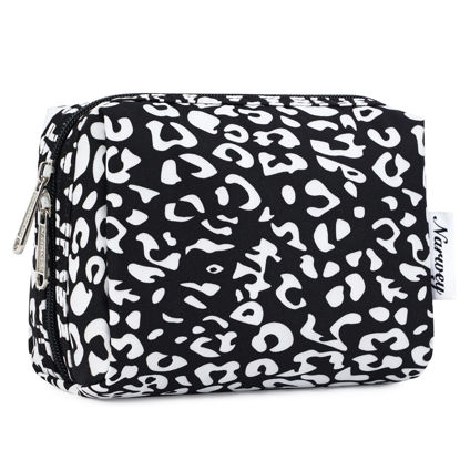 Picture of Narwey Small Makeup Bag for Purse Travel Makeup Pouch Mini Cosmetic Bag for Women (Black Leopard, Small)