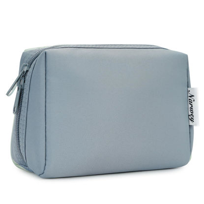 Picture of Narwey Small Makeup Bag for Purse Travel Makeup Pouch Mini Cosmetic Bag for Women (Greyish Blue, Small)