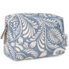 Picture of Narwey Small Makeup Bag for Purse Travel Makeup Pouch Mini Cosmetic Bag for Women (Small, Blue Leaf)