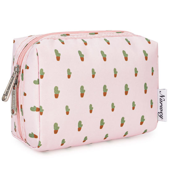 Picture of Narwey Small Makeup Bag for Purse Travel Makeup Pouch Mini Cosmetic Bag for Women (Cactus, Small)