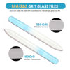 Picture of CANVALITE Glass Nail File for Natural Nails Double Sided 180/320 Grit Crystal Nail Files with Case Glass Fingernail File Stocking Stuffers for Women Girls Gifts, Light Blue