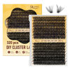 Picture of QUEWEL Lash Clusters 320Pcs Cluster Lashes 35D+45D C Curl Lash Clusters Mix12-18mm Individual Eyelashes Clusters Wispy DIY Eyelash Extension Thin Band Soft to Use at Home (35D+45D C Mix12-18)