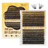 Picture of QUEWEL Lash Clusters 320Pcs Cluster Lashes 35D+45D C Curl Lash Clusters Mix9-16mm Individual Eyelashes Clusters Wispy DIY Eyelash Extension Thin Band Soft to Use at Home (35D+45D C Mix9-16)