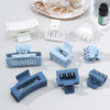 Picture of CHANDAT 3 Style Blue Hair Claw Clips Set - 9 pcs Medium Rectangle and Square Clips for Thick and Thin Hair Women's Accessories