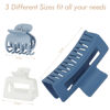 Picture of CHANDAT 3 Style Blue Hair Claw Clips Set - 9 pcs Medium Rectangle and Square Clips for Thick and Thin Hair Women's Accessories