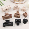 Picture of CHANDAT Medium Claw Hair Clips Set for Women - 3 Styles, 9 pcs Rectangle Clips for Thick Hair, Square Clips for Thin Hair - Brown