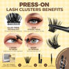 Picture of LASHVIEW Self Adhesive Lash Clusters Eyelashes,Press-on Lashes 10-16mm Individual Lash Extension Kit with Lash Tweezers,No Glue Needed Natural Self Adhesive DIY Eyelash Extension Kit (56D 40PC)