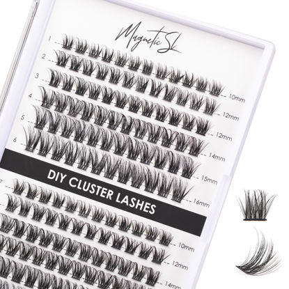 Picture of Lash Clusters 144 Pcs Individual Lashes Clusters Eyelash Extensions False Eyelashes DIY Wispy Fluffy Lash Extension Reusable False Eyelashes Natural Look Mix 10-16mm C D Curl-DM06