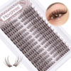 Picture of Brown Lash Clusters Wispy Eyelash Extensions Natural Look Individuals Lashes C Curl DIY Cluster Eyelashes 252 Pcs Left & Right Paired Dark Brown Cluster Lashes by Mavphnee