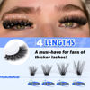 Picture of TOOCHUNAG Fluffy Lash Clusters 3 Styles Individual Lashes Cluster Eyelash Extensions 280pcs Wispy Eyelash Clusters DIY Long Thick Lash Extension at Home (12-18mm,D Curl)