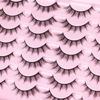 Picture of False Lashes Natural Look Wispy Eyelashes Manga Korean Spiky 16mm Short Faux Mink Eyelashes Fluffy Cat Eye Natural Fake Eyelashes Strip Lashes Pack 14 Pairs