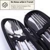 Picture of Travel Utensils with Case, Quatish Portable Silverware Set for Work, Stainless Steel Reusable Travel Cutlery Set, Fork and Spoon Set for Camping, EDC Gadgets, Lunch Box for Men, Silver